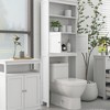Sevobal Bathroom Storage Cabinets, Double Door Lockers with Open Storage Shelf, Freestanding Storage for Bathroom, White, 25.98"*9.05"*69.92" - 3 of 4