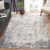Modern Abstract Area Rug Low Pile Fade Stain Resistant Rug Soft Contemporary Accent Carpet for Living Room Bedroom Nursery,Grey/5'3"x7'3" - 3 of 4