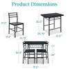 Best Choice Products 3-Piece Modern Dining Set, Square Table & Chairs Set w/ Steel Frame, Built-In Storage Rack - 2 of 4