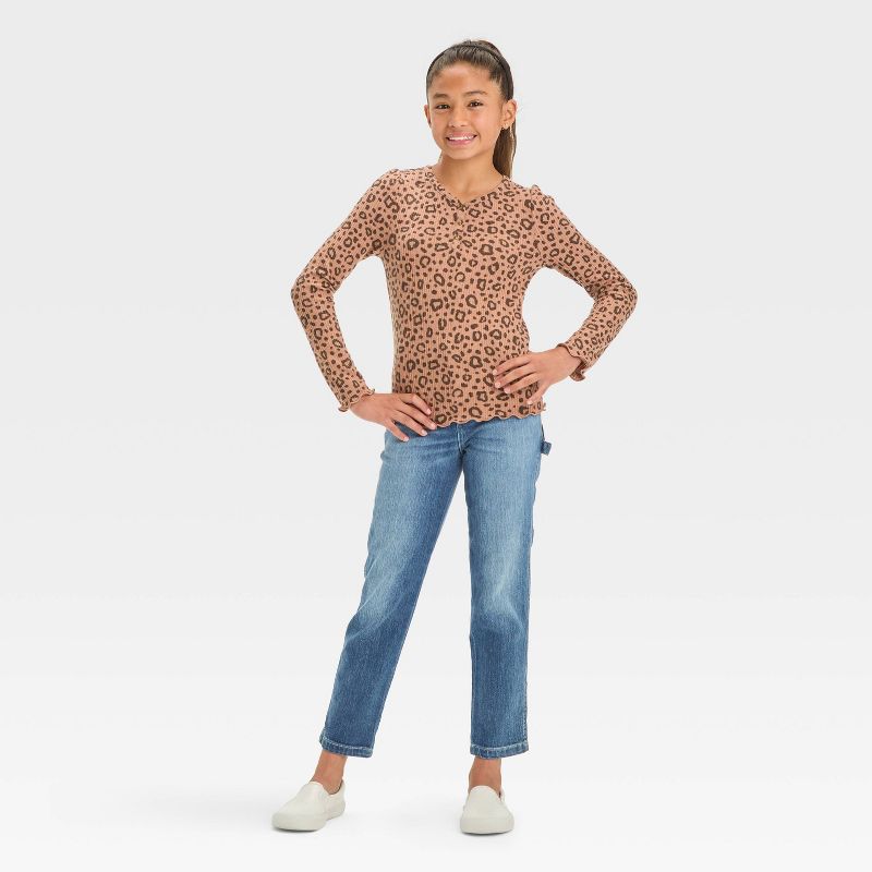 Girls' High-Rise Carpenter Ankle Straight Jeans - Cat & Jack™, 6 of 12