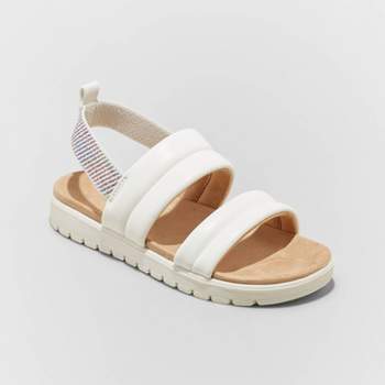 Girls' Hazel Slip-On Footbed Sandals - Cat & Jack™ White 5