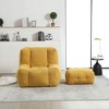 Fluffy Bean Bag Chair Adult Size Mosha Velvet Memory Foam Ottoman Included Compressed Indoor Modern Living Room Bedroom Apartment - 2 of 4