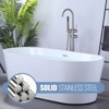 WOWOW 2-Handle Freestanding Tub Faucet with Hand Shower in Brushed Nickel - 3 of 4