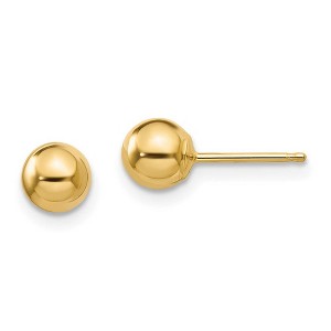 Black Bow Jewelry 5mm Polished Ball Friction Back Stud Earrings in 14k Yellow Gold - 1 of 4