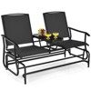 Tangkula Patio Loveseat Rocking 2 Person Outdoor Double Glider Chair With Center Table - 3 of 4