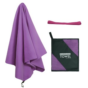 PiccoCasa Microfiber Beach Towel Lightweight Absorbent Travel Towels for Beach Swim Sports - 1 of 3