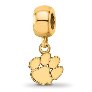 Black Bow Jewelry 14k Yellow Gold Plated Sterling Silver Clemson Tigers NCAA Bead Charm - 1 of 4