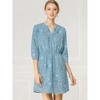 Allegra K Women's Button Front Floral Print Split Neck 3/4 Sleeves Mini Dresses - 3 of 4