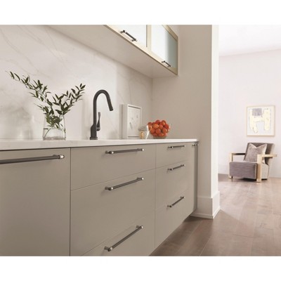 Matte Black and Satin Nickel Modern Bar Pull with Mounting Hardware