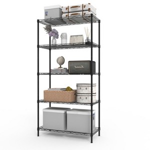 SEVOBAL Utility Storage Shelves 5-Layer Display Rack with Adjustable Layer Spacing, Plug-In Deformable Structure, Black, 29"*13.5"*59" - 1 of 4