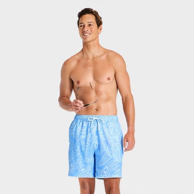 Goodfellow & Co Men's 7" Vacation Collection Paisley Print Swim Trunks - Goodfellow & Co™ Blue Paisley M — фото 3