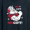 Men's - Instant Message - Santa No Lift No Gift Christmas Long Sleeve Graphic T-Shirt - 2 of 4