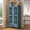 ORRD Rustic 55" Tall Storage Cabinet with Drawer, Vintage Farmhouse Accent Cabinet for Living Room, Hallway, Dining Room & Kitchen，Antique Blue - 4 of 4