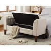 Aoibox Upholstered Storage Bench with Arms Ottoman for Bedroom, Living Room & Entryway, Khaki, Comfortable Tufted Seat - 4 of 4