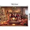 Christmas Fireplace Backdrop Christmas Xmas Tree Decoration for Photo Studio Props - 2 of 4