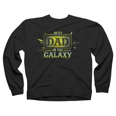 Adult Design By Humans Best Dad In Galaxy Badge By AmusingDesignCo Sweatshirt