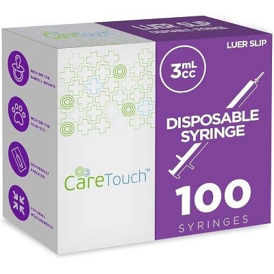 Image of Care Touch 3 mL Syringe Luer Slip Tip-Pack of 100