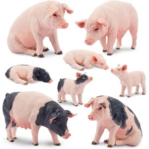 8PCS Wolf Figures Forest Animals Toy Figurines - Plastic Jungle Zoo Animal Figurines for Kids Boys Girls Age 3-5 6-12 - 1 of 4