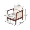 TiramisuBest [Set of 2] 28" Outdoor Lounge Chair with Woven Backrest, Walnut Solid Wood Frame & Beige Cushions,Comfortable Patio and Garden - 4 of 4
