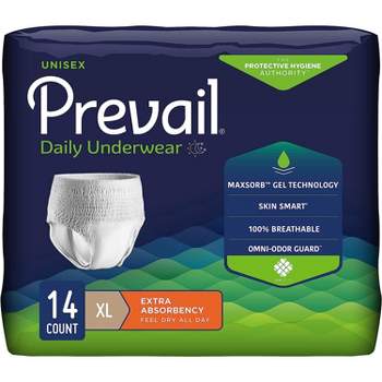 Prevail Daily Unisex Underwear, Pull On With Tear Away Seams, X-large  (58-68), 14ct Bag : Target