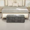 NicBex Velvet Fabric Storage Ottoman Bench,Upholstered Storage Ottoman with Safety Hinge,Storage Bench for Living Room,Bedroom,Dark Gray - 2 of 4