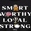 Women's - Disney - Smart Worthy Loyal Strong Oversized Graphic T-Shirt - 2 of 4