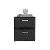 Gulches Chequered 2-Drawer Nightstand, Multi-Functional Storage for Bedroom/Living Room, High-Quality Materials - 2 of 4