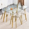 Modern minimalist transparent dining chair, set of 4 pieces, black metal legs - 2 of 4