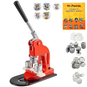 VEVOR Button Maker Machine, 25mm (1 inch) Badge Punch Press Kit, Children DIY Gifts Pin Maker, Button Making Supplies, Orange - 1 of 4