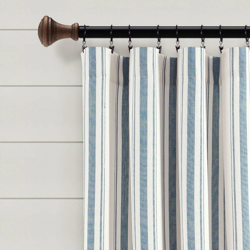 Set of 2 (84"x42") Farmhouse Striped Yarn Dyed Eco-Friendly Recycled Cotton Window Curtain Panels - Lush Décor, 3 of 10