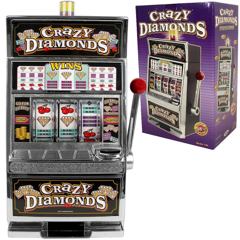 Trademark Poker Crazy Diamonds Casino Slot Machine Authentic Replica Bank, 3 of 5