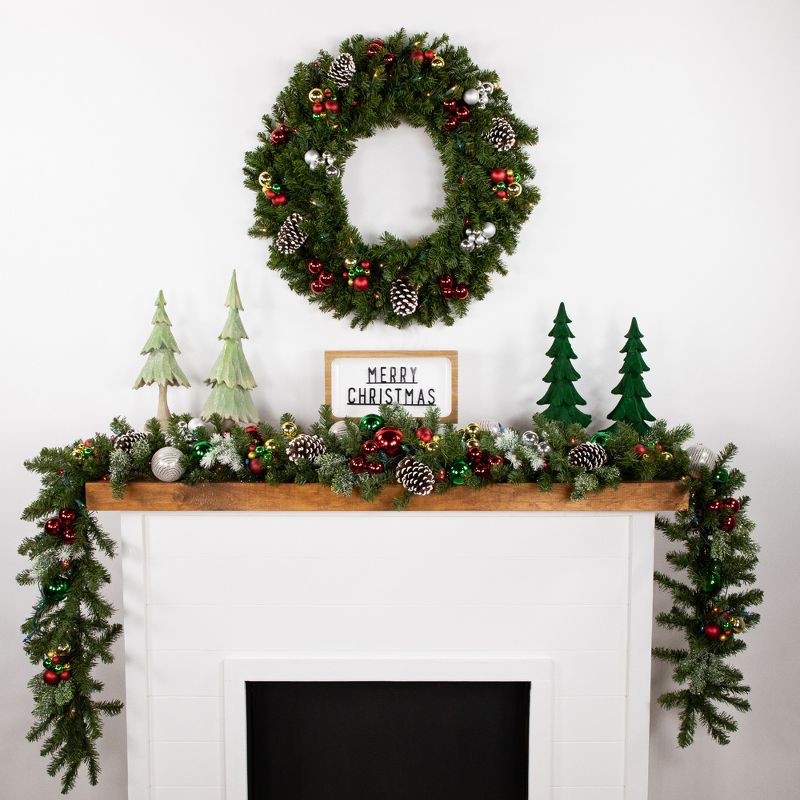 Northlight 9' x 12" Prelit Canadian Green Pine Artificial Christmas Garland - Multi Lights, 3 of 11