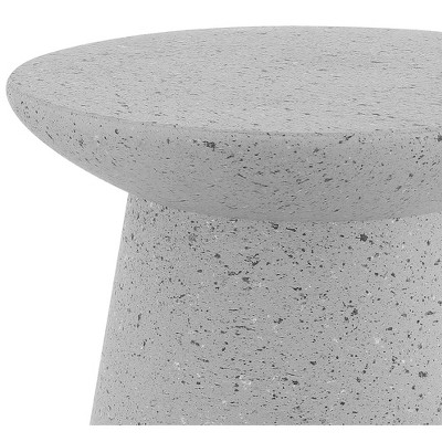 Hollie 18" Gray Terrazzo Minimalist Drum Accent Table