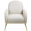 Beige snowflake fabric armchair, single sofa chair, suitable for living room bedroom and dining room - 4 of 4