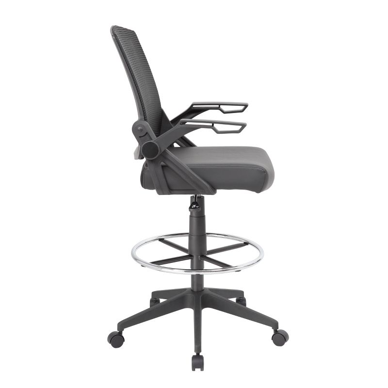 Drafting Stool with Flip Arms Mesh Black - Boss Office Products, 4 of 10