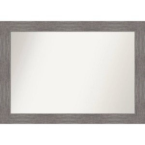 42"x30" Non-Beveled Pinstripe Plank Gray Wall Mirror - Amanti Art: Modern Design, Polystyrene Frame, Wall Mount - 1 of 4