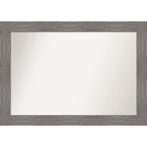 42"x30" Non-Beveled Pinstripe Plank Gray Wall Mirror - Amanti Art: Modern Design, Polystyrene Frame, Wall Mount - image 1 of 4