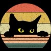 Junior's Design By Humans Cat Tee Retro Style By MeowShop T-Shirt - 2 of 3