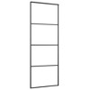 vidaXL Sliding Door Frosted ESG Glass and Aluminum 29.9"x80.7" Black - 3 of 4