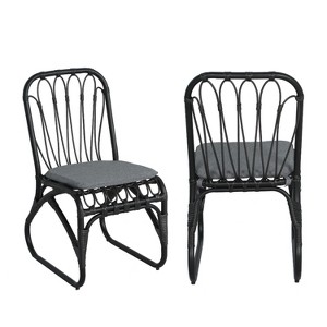 Ridstar 2 Piece Outdoor Patio Dining Chairs with Washable Cushion For Garden & Backyard-Grey - 1 of 4