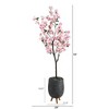 Nearly Natural 6-ft Cherry Blossom Artificial Tree in Gray Planter with Stand - 3 of 4