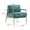 27.56" Modern Upholstered Accent Chair with Plush Cushion and Wooden Armrests - 2 of 4