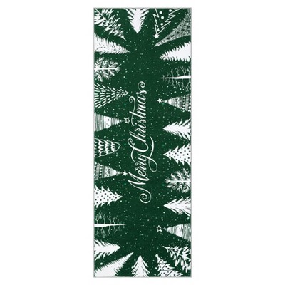 Christmas Living Room Rug, Washable Low Pile Non Slip Area Rug, Soft Tree Decorative Carpet for Bedroom, Dining, Holiday Home Decor