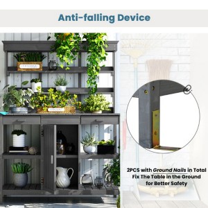 78" Walk-in Greenhouse-4 Skylights & 2 Folding Shelves for Outdoor Gardening - 1 of 2