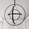 Bella Depot Modern 19.7" Black Circular LED Pendant Light with Adjustable Shape and Height - 2 of 4