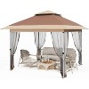 WhizMax Pop Up Outdoor Gazebo with Removable Curtains and Silver Coated Canopy - 3 of 4