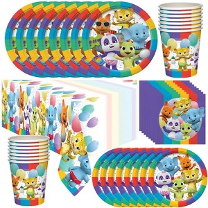 Treasures Gifted Word Party Birthday Supplies Tableware Deluxe Set for 16 Guests - 1 of 1