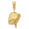 Black Bow Jewelry 14k Yellow Gold Three Dimensional Baseball Pendant - 3 of 4