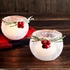 MOEPISY 6 Pcs Christmas Votive Candle Holders with Snowy and Red Berry Pine Leaves Xmas Glass Tealight Candle Holders - 2 of 4