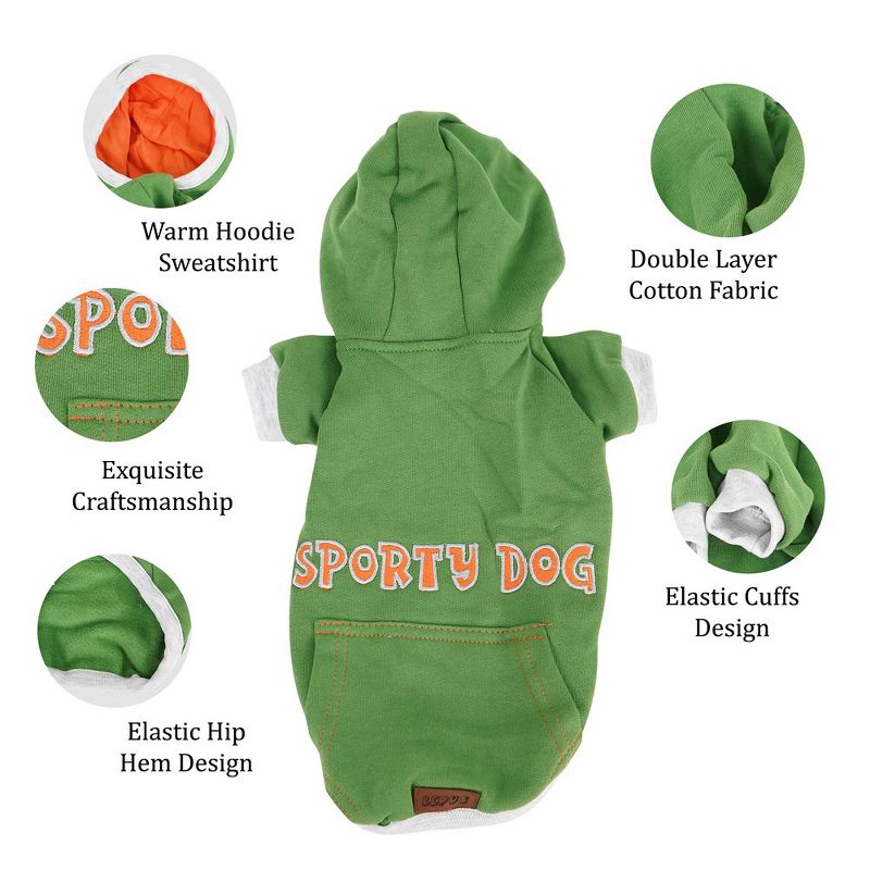 SussexHome Pets Small Dog Hoodie for Small Dogs - Cute Dog Clothes Washable Dog Hoodie, 5 of 9